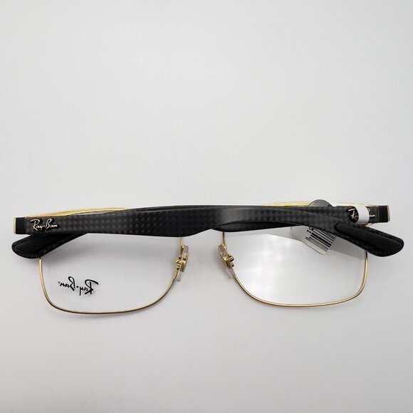 Ray Ban RB 8416 3014 Eyeglass Frames Carbon Black Gold Square 55-17-145 $224 - Picture 11 of 12